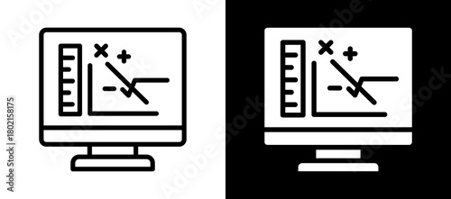Mathematics Icon whiteblack icon