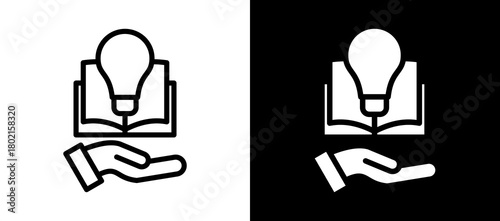 Explore Knowledge whiteblack icon