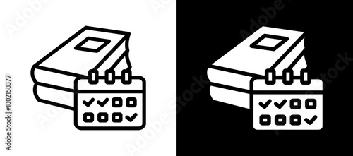 Educational Planner whiteblack icon