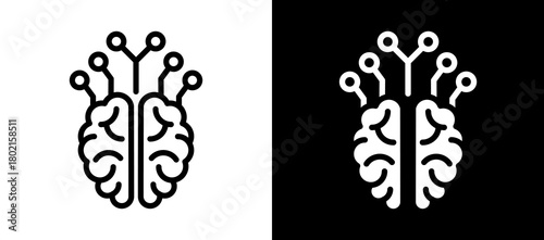 Artificial Intelligence whiteblack icon