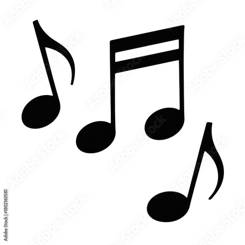 Musical notes symbols isolated on a transparent background
