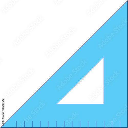Free Download Cyan Blue Right Triangle Ruler With Measurement Markings On White Background Studio Shot - GFXLoad