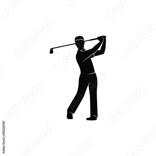 Dynamic Hockey Player Silhouette in Action Pose