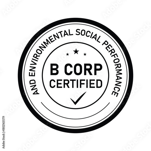 B corp certification social and environmental performance vector
