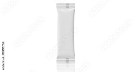 Blank White Powder Stick Sachet Mockup for Instant Coffee Sugar Supplement Packaging Design