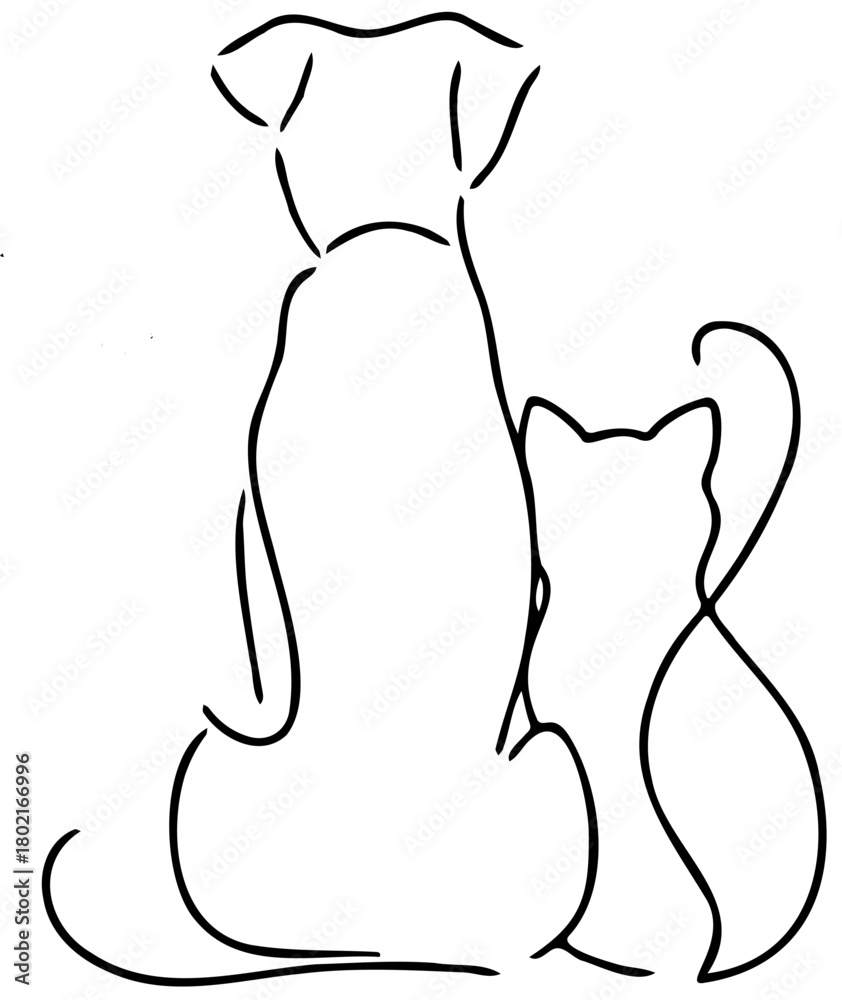Obraz premium cat and dog