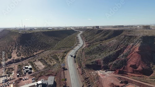 Aerial view of the city of Añelo, Neuquén. Shale Capital. Vaca Muerta.