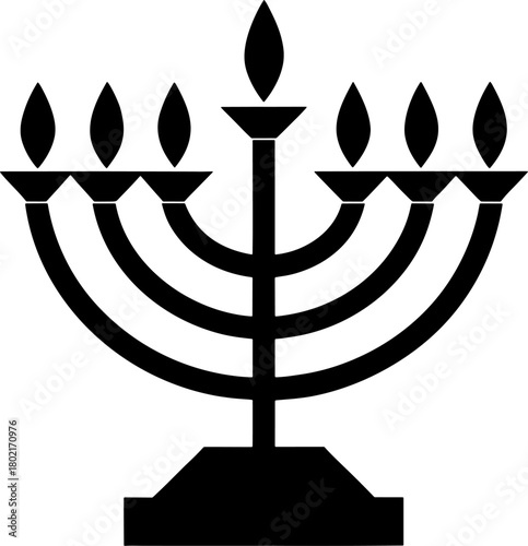 menorah with candles vector