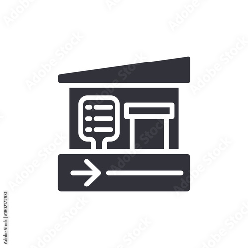 Order Fulfillment Station Icon For Delivery Logistics