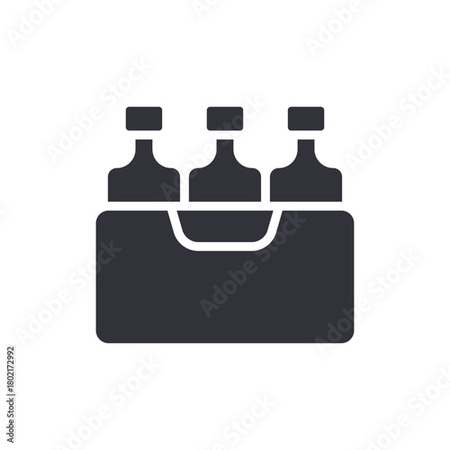 Pack Of Glass Bottles Minimal Design Icon Element