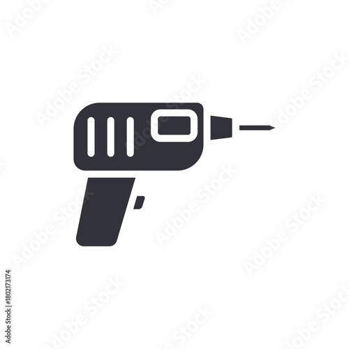Cordless Drill Graphic Isolated Instrument Illustration