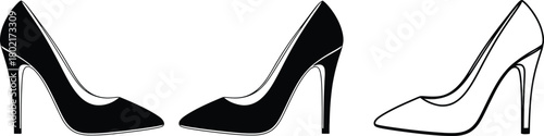 Elegant high heel shoes in black and white a stylish footwear depiction