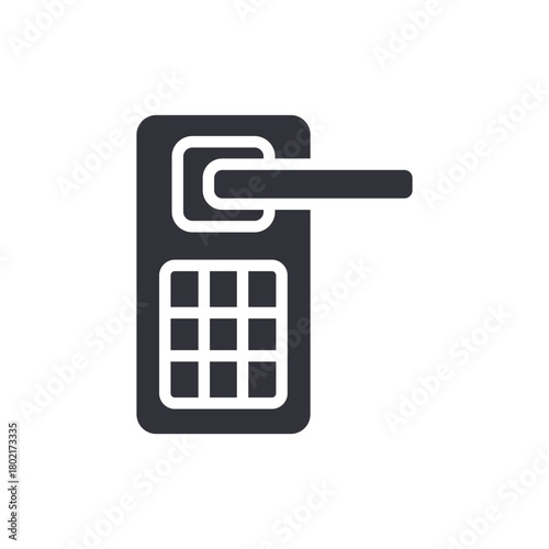 Digital Door Access System Icon With Keypad Lock