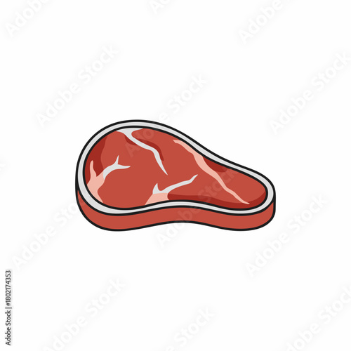 vector illustration of raw beef for steak