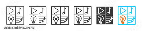 content icon set multiple style collection	
