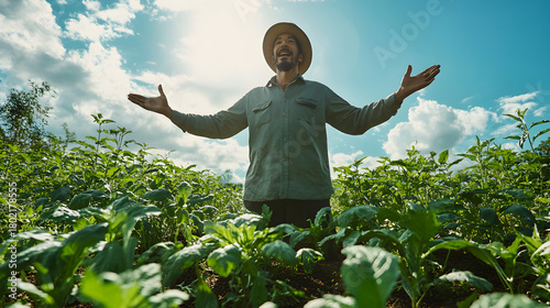 man with arms outstretched