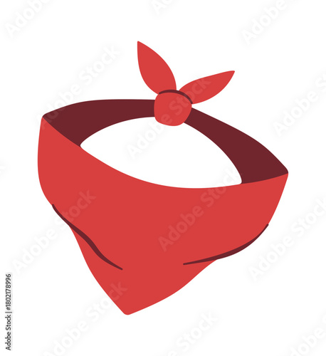 Red cowboy bandana on face