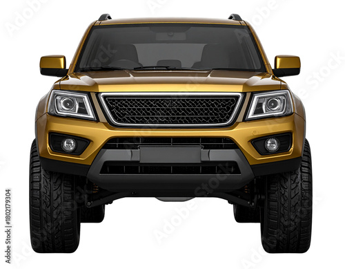 Golden Off-Road SUV with Rugged Styling – 3/4 Front Angle PNG Cutout