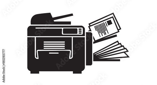 ## **6. Copier machine with duplicate papers outline icon vector**
