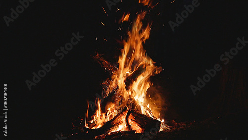 Freeze motion of campfire f...