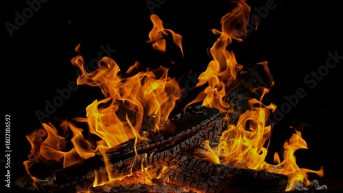 Freeze motion of campfire f...