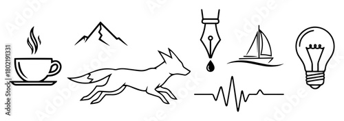 minimalist line icon collection for branding