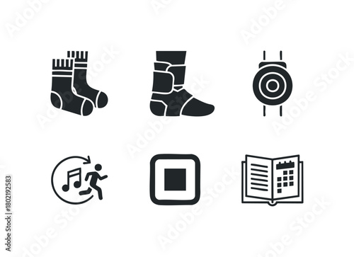 Set of icons for sports and health care