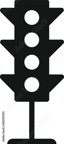 traffic light silhouette vector illustration on white background