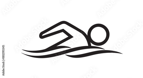 ## **10. Swimming person freestyle stroke outline icon vector**
