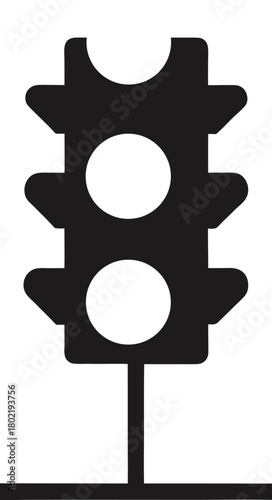 traffic light silhouette vector illustration on white background