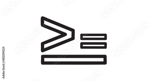 ## **1. Greater than or equal sign outline icon vector**
