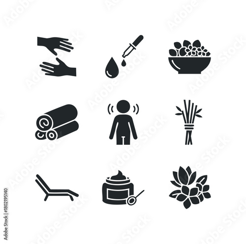 Spa and Wellness Icons Set