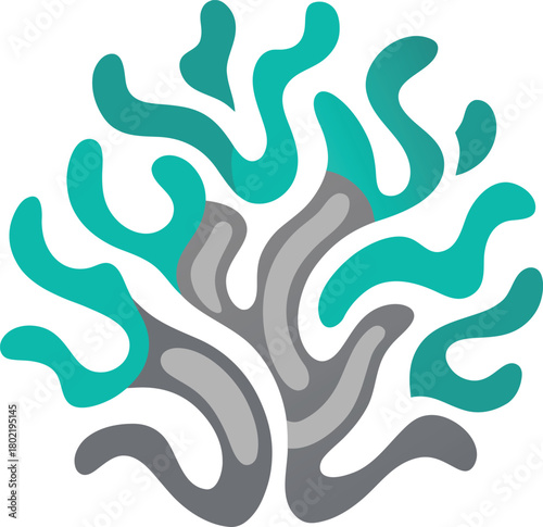 Biomechanical coral reef pattern with metallic color tones