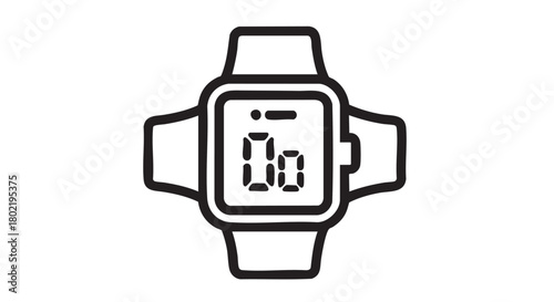 ## **22. Smartwatch wearable outline icon vector**
