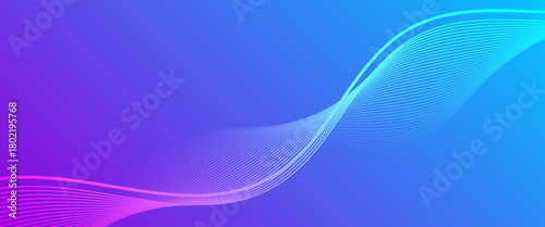 Abstract colorful gradient creative vector long banner template. Wavy minimal trendy background. abstract gradient background.