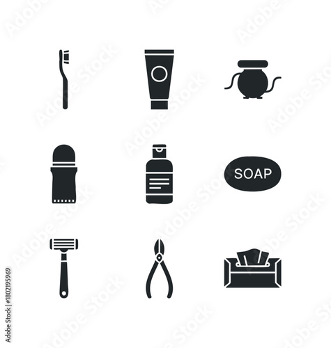 Collection of Personal Care and Hygiene Icons