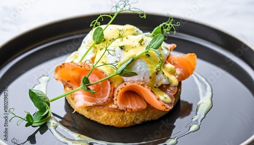 Smoked Salmon Egg Benedict with Fresh Greens