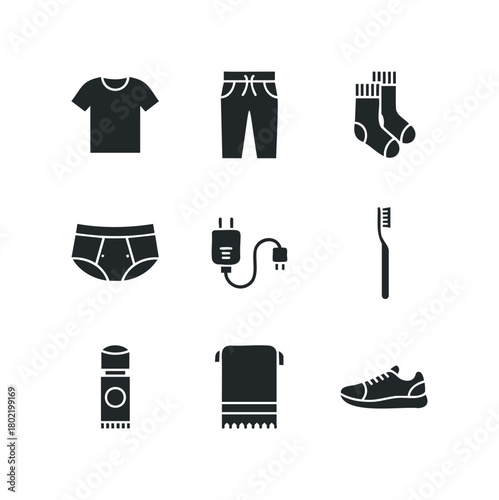 Clothing and personal care items silhouette collection