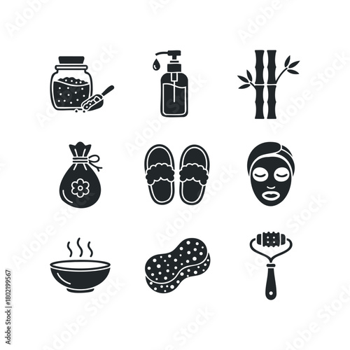 Spa and relaxation icons collection