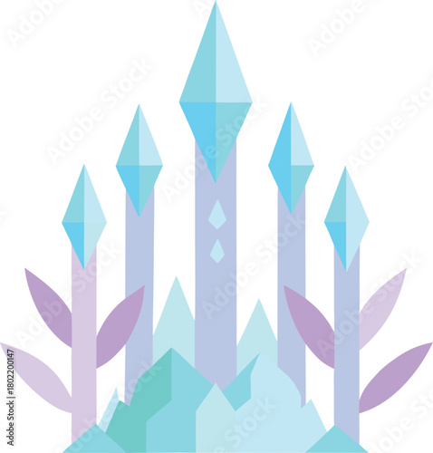 Fantasy crystal grove pattern with transparent trunks