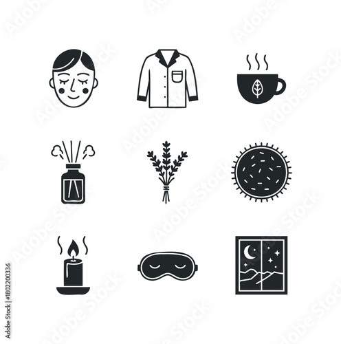 Self care and relaxation icons collection