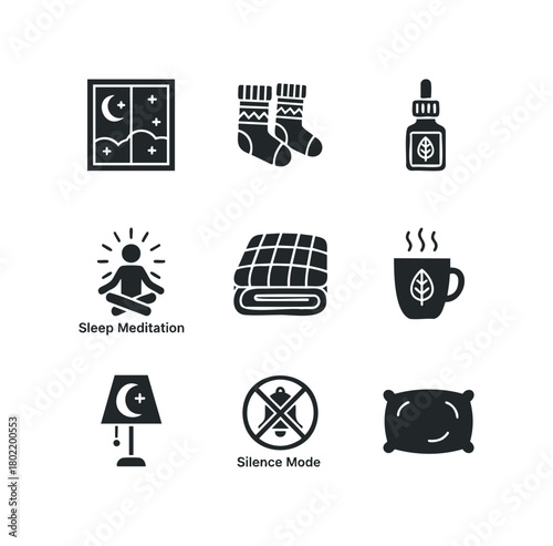 Comfortable Sleep Icons for Restful Night