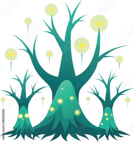 Fantasy star temple pattern with golden spires