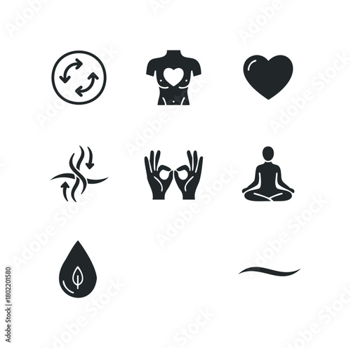 Wellness and healthy lifestyle icons collection