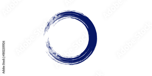 Circle brush stroke vector isolated on white background. Red enso zen circle brush stroke. For stamp, seal, ink and paintbrush design template. Grunge hand drawn circle shape, vector illustration