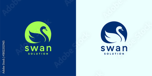 Elegant Minimalist Swan Logo for Business Branding