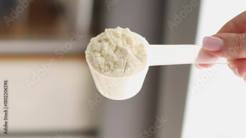 Collagen protein powder supplement for beauty skin and bones. Superfood and additives concept. 