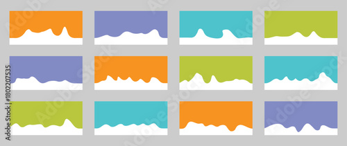 Collection of dividers shape templates. Modern separator header for website and app. Set of Template Dividers Shapes for Website. vector .