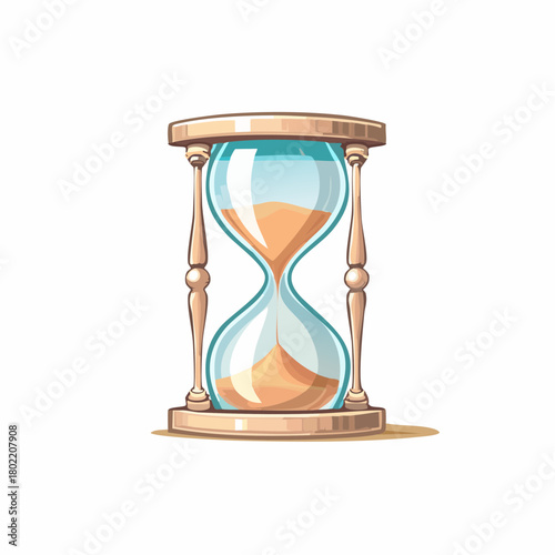 Elegant hourglass illustration symbolizing fleeting time and patience management design concept