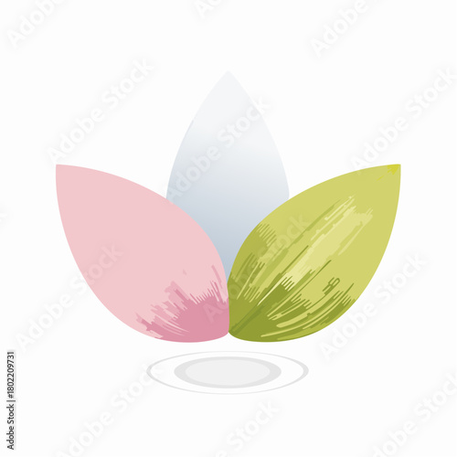 Stylized blossom icon with subtle gradient colors representing freshness and growth